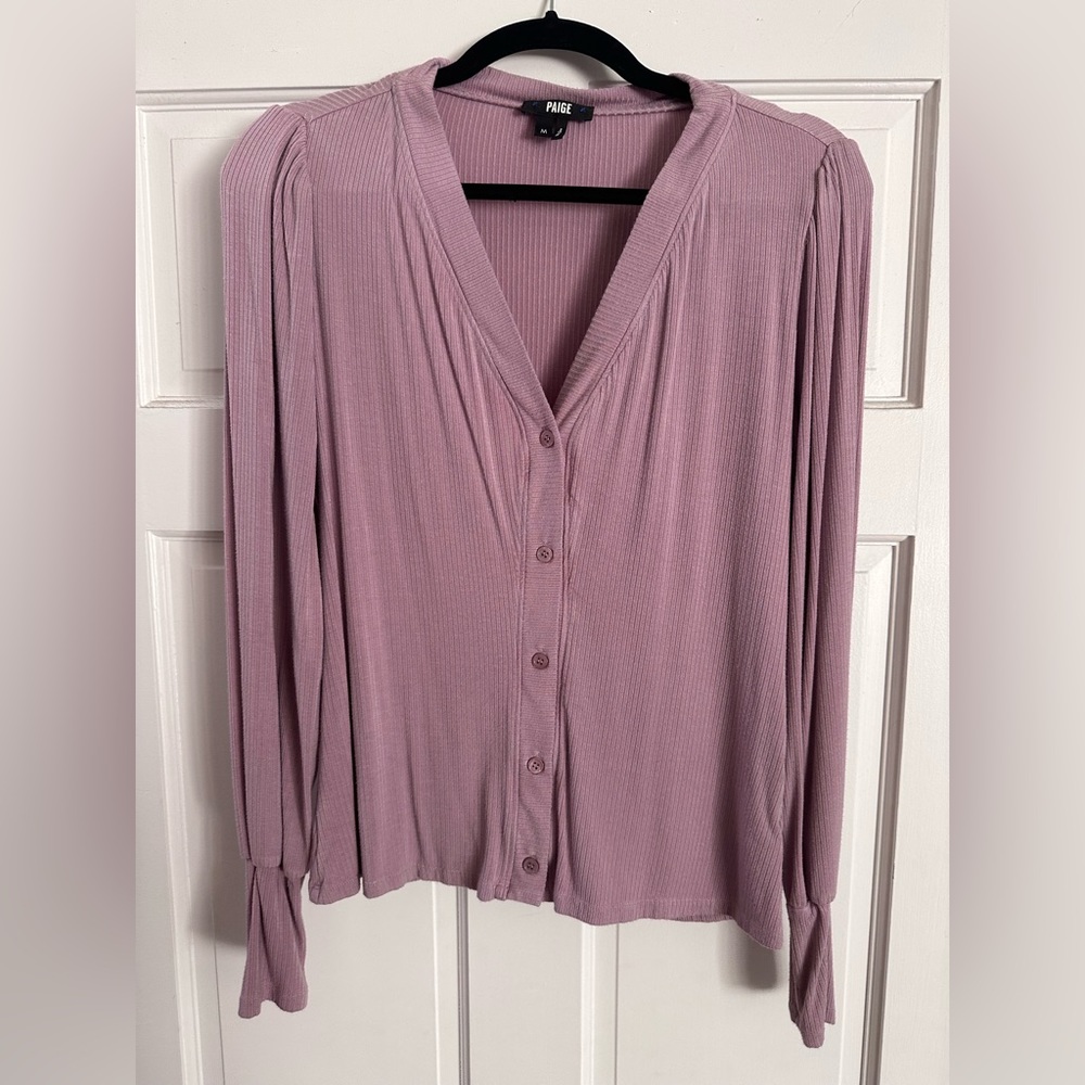 PAIGE knit button down long sleeve